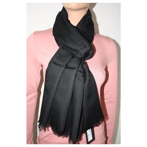 gucci black cat scarf|Gucci wool scarf women's.